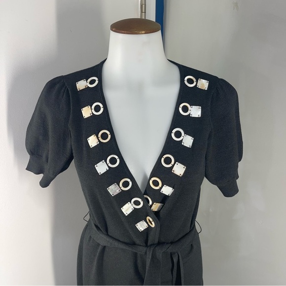 Twelve by twelve Black Sweater Cardigan/SSLV.  Women Size Small - Picture 2 of 12